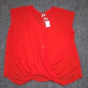 Cato Women's Plus Sportwear Size 18/20 Sleeveless‎ Twist Top Color Chinese Red